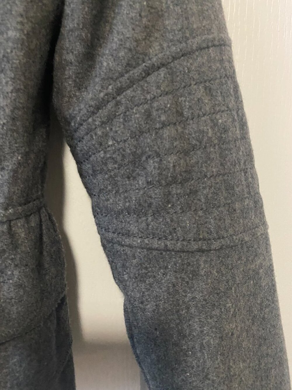 Vintage Express Gray Wool Double Breasted Military Ruffle Peplum Preppy Jacket - Picture 5 of 12